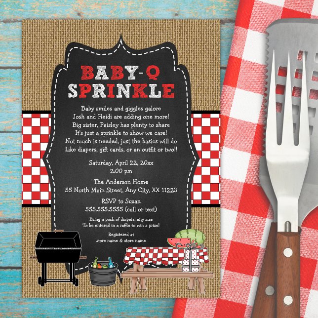 Baby Q Sprinkle, BBQ Baby Sprinkle Shower, babyq Invitation (Creator Uploaded)