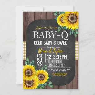 Baby-Q Sunflower Baby Shower Invitation