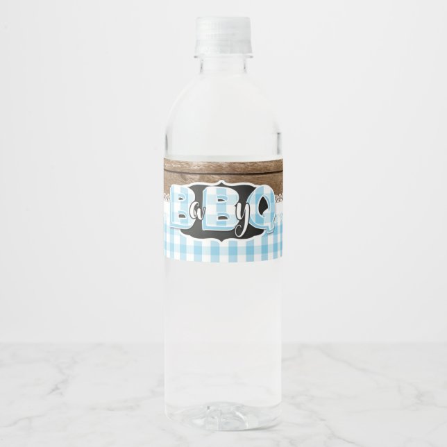 Baby Q Water Bottle Label - Baby Blue (Front)