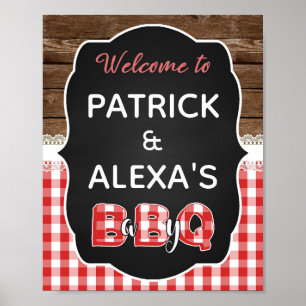 Baby Q Welcome Sign (8x10) - Red Baby Q