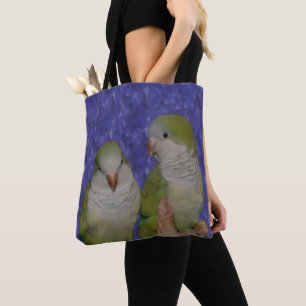 Baby Quaker Parrot Pair Photo Painting Tote Bag