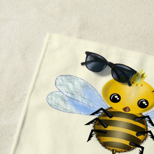 Baby Queen Bee Beach Towel - Choose Colours (In Situ)