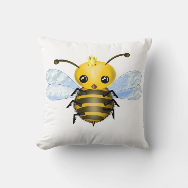 Baby Queen Bee Throw Pillow - Customisable (Front)