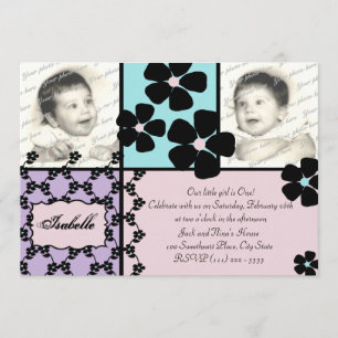 Baby Quilt and Flowers Invitation