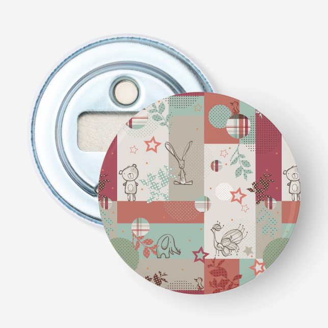 Baby Quilt Pattern 2 Bottle Opener (Front)