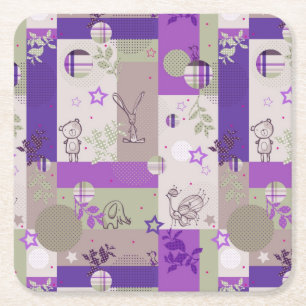 Baby Quilt Pattern Square Paper Coaster