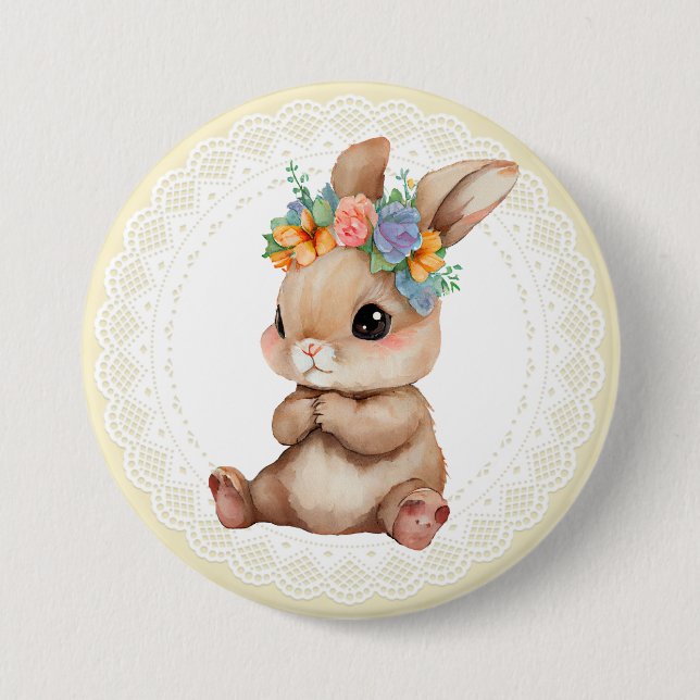 Baby Rabbit  7.5 Cm Round Badge (Front)