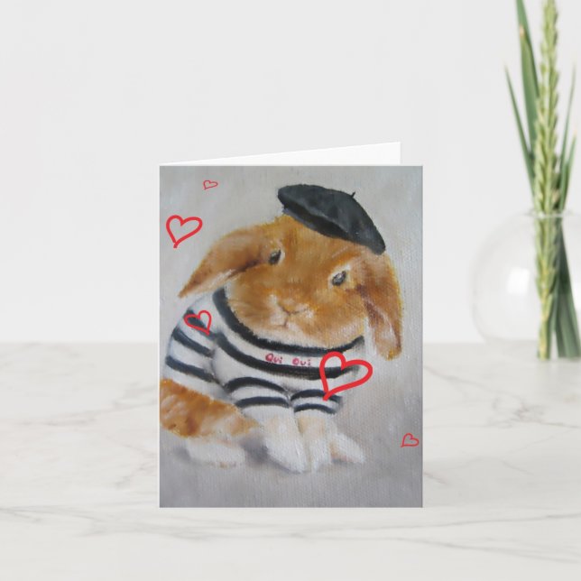 Baby Rabbit Valentine's Day Card (Front)