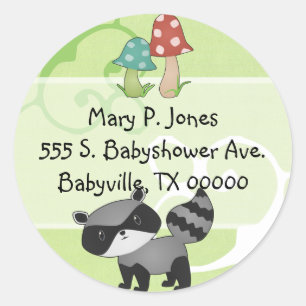 Baby Racoon Address Label Stickers