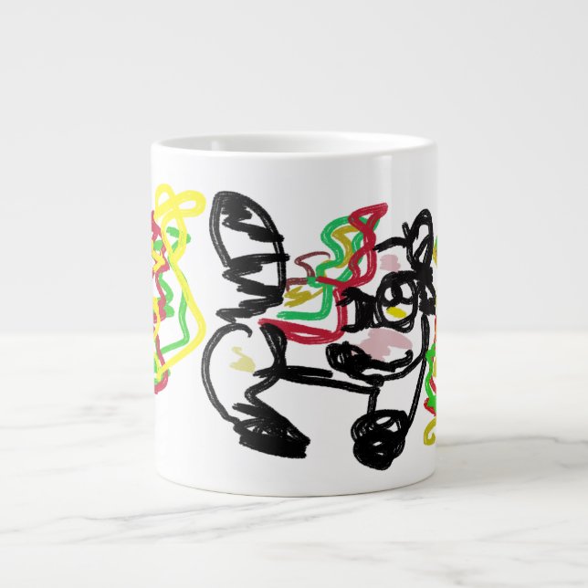 Baby Racoon Autumn Large Coffee Mug (Front)