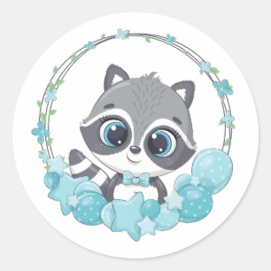 Baby Racoon Classic Round Sticker