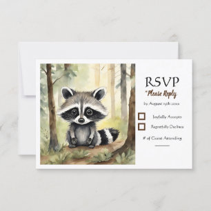 Baby Racoon Gender Neutral Baby Shower RSVP Card