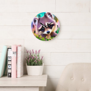 Baby Racoon Large Clock