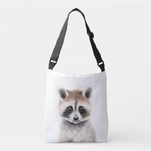 Baby Racoon Portrait Crossbody Bag