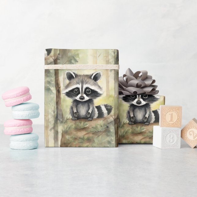 Baby Racoon Wrapping Paper (Baby Shower)