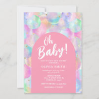 Baby Rainbow Balloons Pink Arch Baby Shower