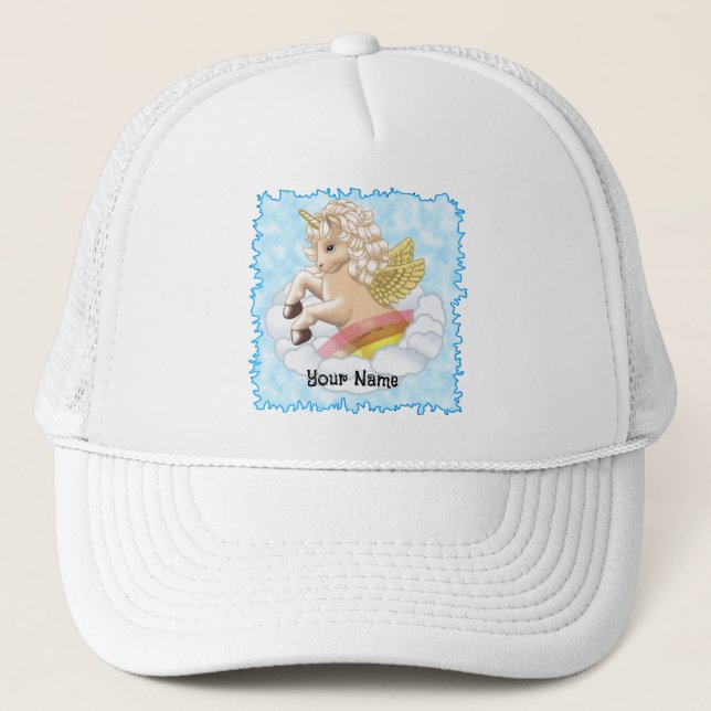 Baby Rainbow Unicorn Trucker Hat (Front)