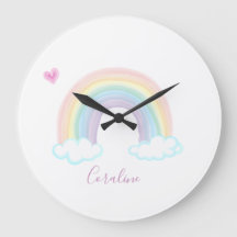 BABY RAINBOW WATERCOLORS CLOCK