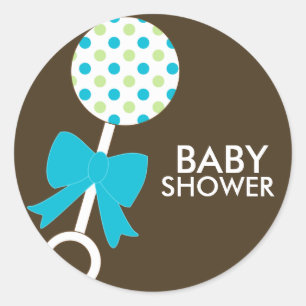 Baby Rattle Shower Envelope Seals