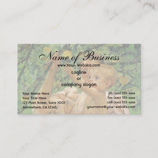 Baby Reaching for an Apple by Mary Cassatt Business Card (Front)