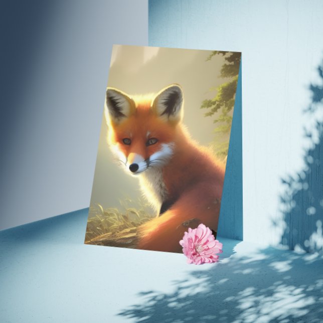 Baby Red Fox Wildlife Portrait Card (Creator Uploaded)