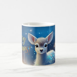 Baby Reindeer with Merry Christmas greeting Coffee Mug