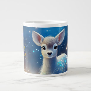 Baby Reindeer with Merry Christmas greeting Large Coffee Mug