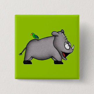 Baby Rhino 15 Cm Square Badge