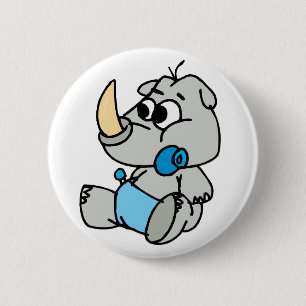 Baby Rhino 6 Cm Round Badge