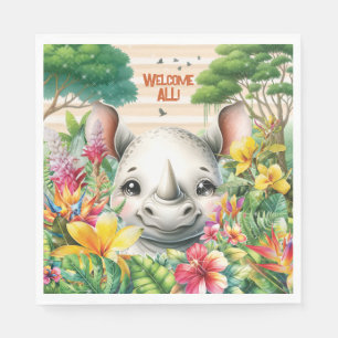 Baby Rhino Party Napkin