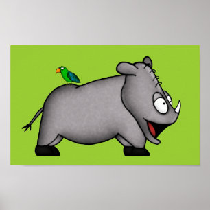 Baby Rhino Poster