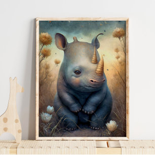 Baby Rhinoceros African   Rhinoceros Wall Print