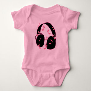 Baby Rock! Headset with Musical Notes Pink Bodysuit