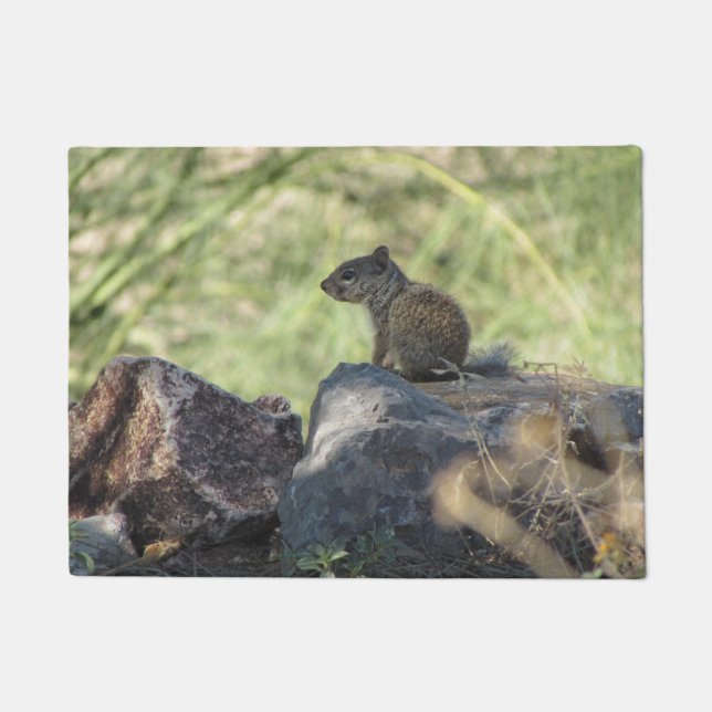 Baby Rock Squirrel Doormat (Front)