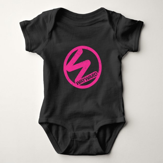 Baby Romper Pink Wayward Logo  Bodysuit (Front)