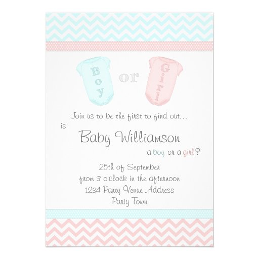 Baby Romper Suits Gender Reveal Party Invitations 13 Cm X 18 Cm ...