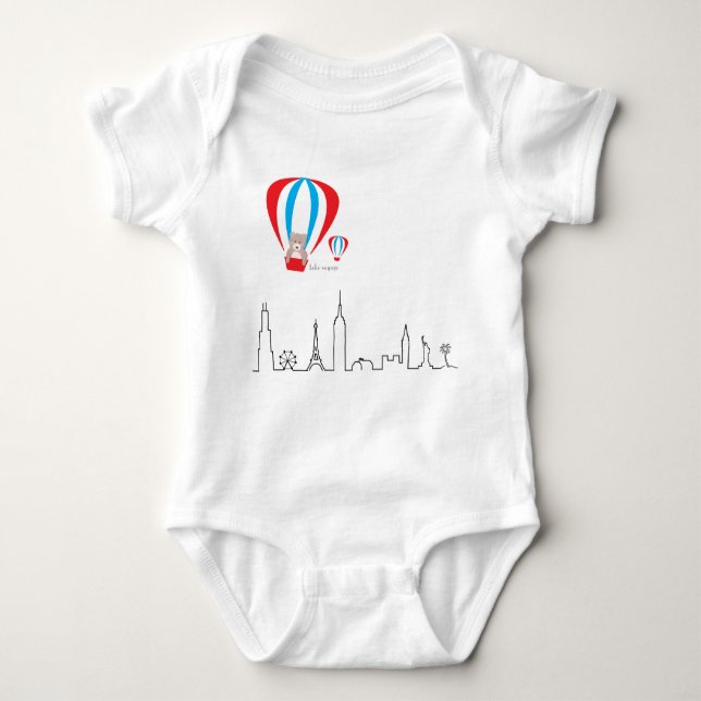 Baby Romper with World skyline Bodysuit (Front)