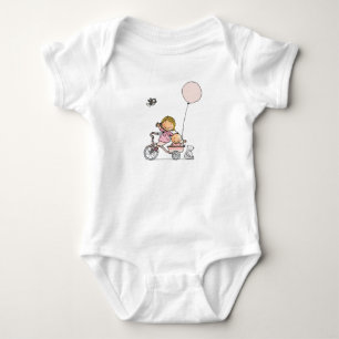 Baby rompertje with little children on tricycle bodysuit