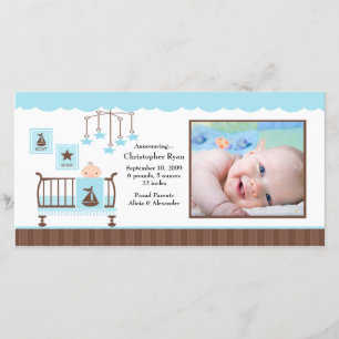 Baby Room Boy PHOTO Birth Announcement