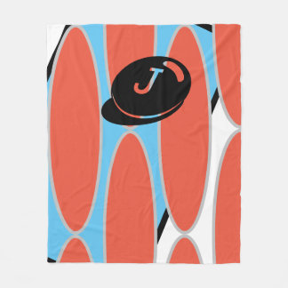 Baby RoomCUTE_BLUE_WHITE_BLACK_ RMDESIGNFLO55  Fleece Blanket