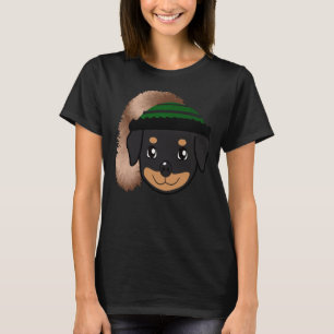 Baby Rottweiler With Green Cap T-Shirt