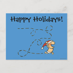 Baby Running On Christmas Morning Holiday Postcard