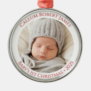 Baby’s 1st Christmas Name & Year Photo Ornament