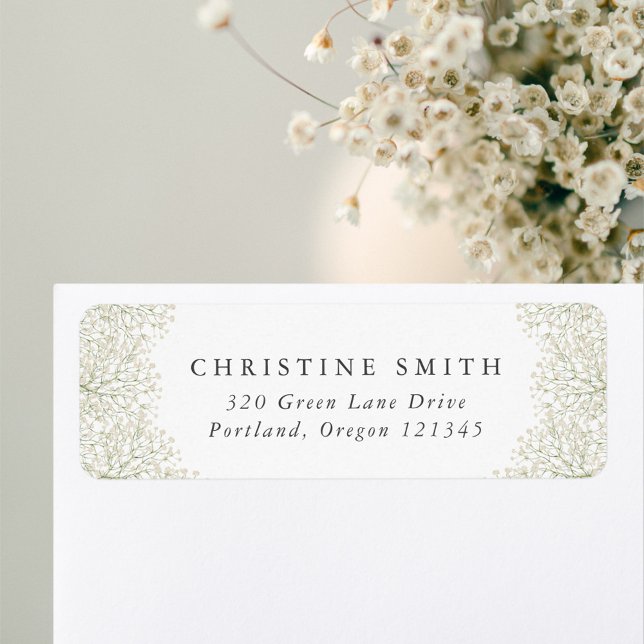 Baby’s Breath Wreath Winter Minimal Return Address Label (Creator Uploaded)