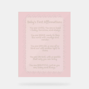 Baby’s First Affirmations Positive Nursery Wall Acrylic Sign
