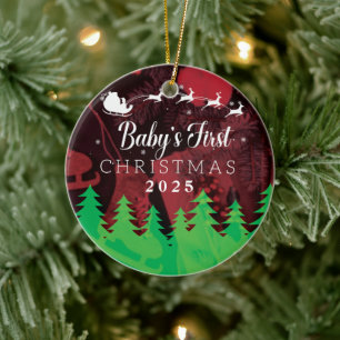 Baby’s First Christmas 2025 Personalised Ceramic Ornament
