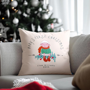 Baby’s First Christmas Adorable Lamb Ornament Cushion