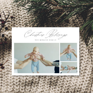 Baby’s First Christmas Blessings Family Photo  Holiday Card