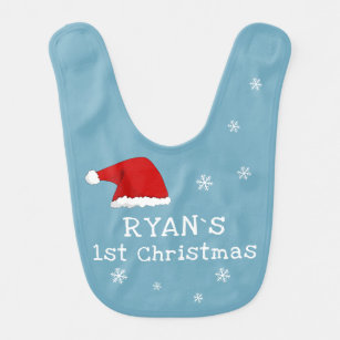 my first christmas bib and hat