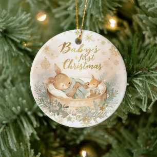 Baby’s First Christmas Double-Sided Ceramic  Ceramic Ornament